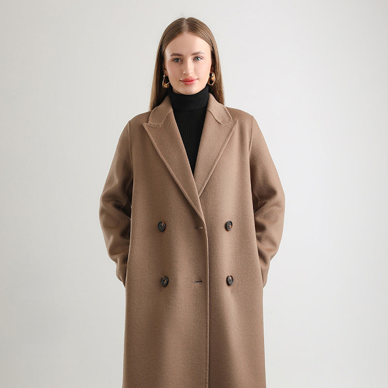 Women's Mid-length Woolen Wool Overcoat Coat