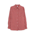 Red Plaid Shirt Cardigan Women's Long Sleeve Jacket